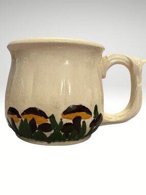 Vintage Signed SKANN Mushroom Studio Pottery Coffee Mug Handmade (SKU: 223MI)